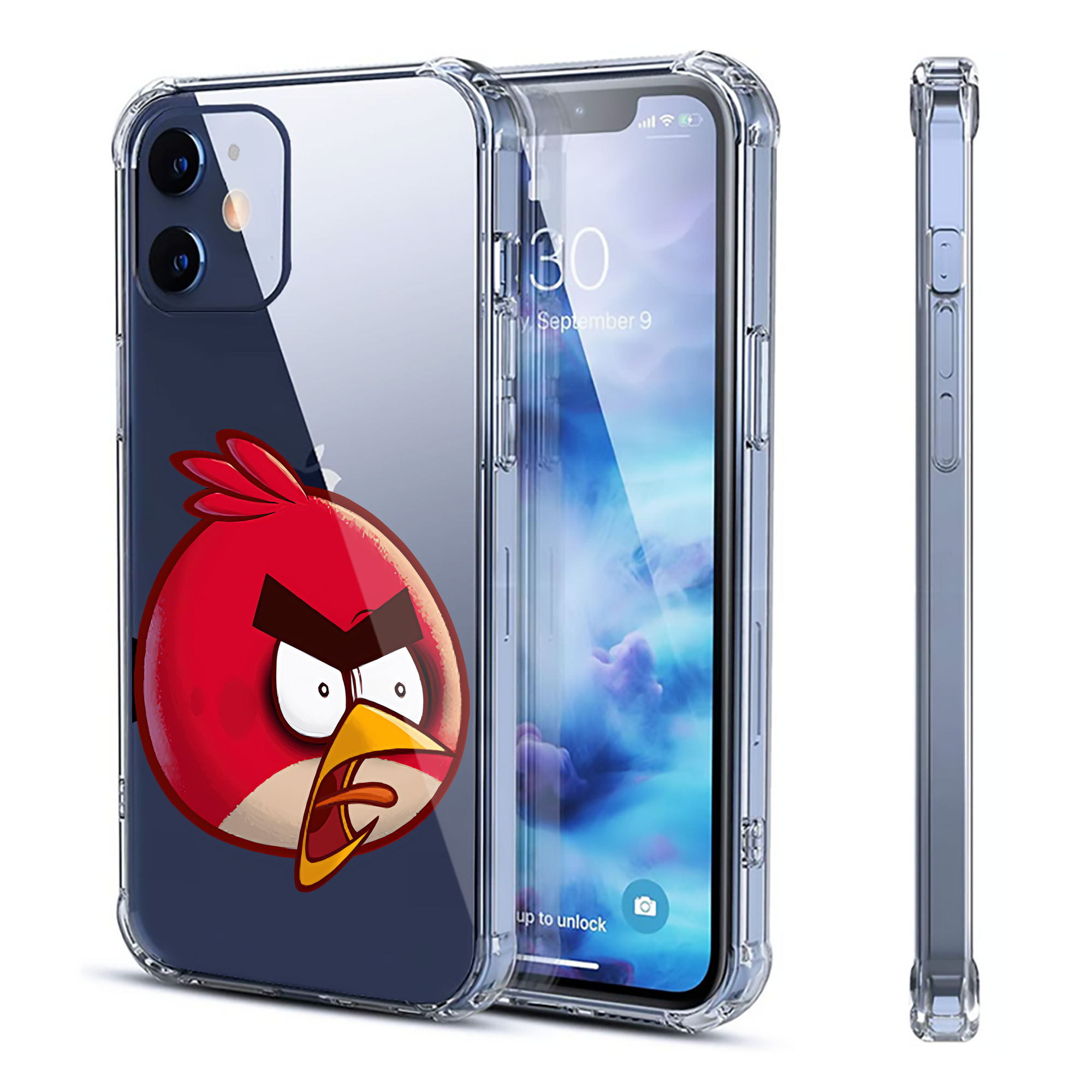 （画像用） Angry Birds アングリーバード 【iPhone 12シリーズ対応】透明スマホケース（クリアソフトケース）